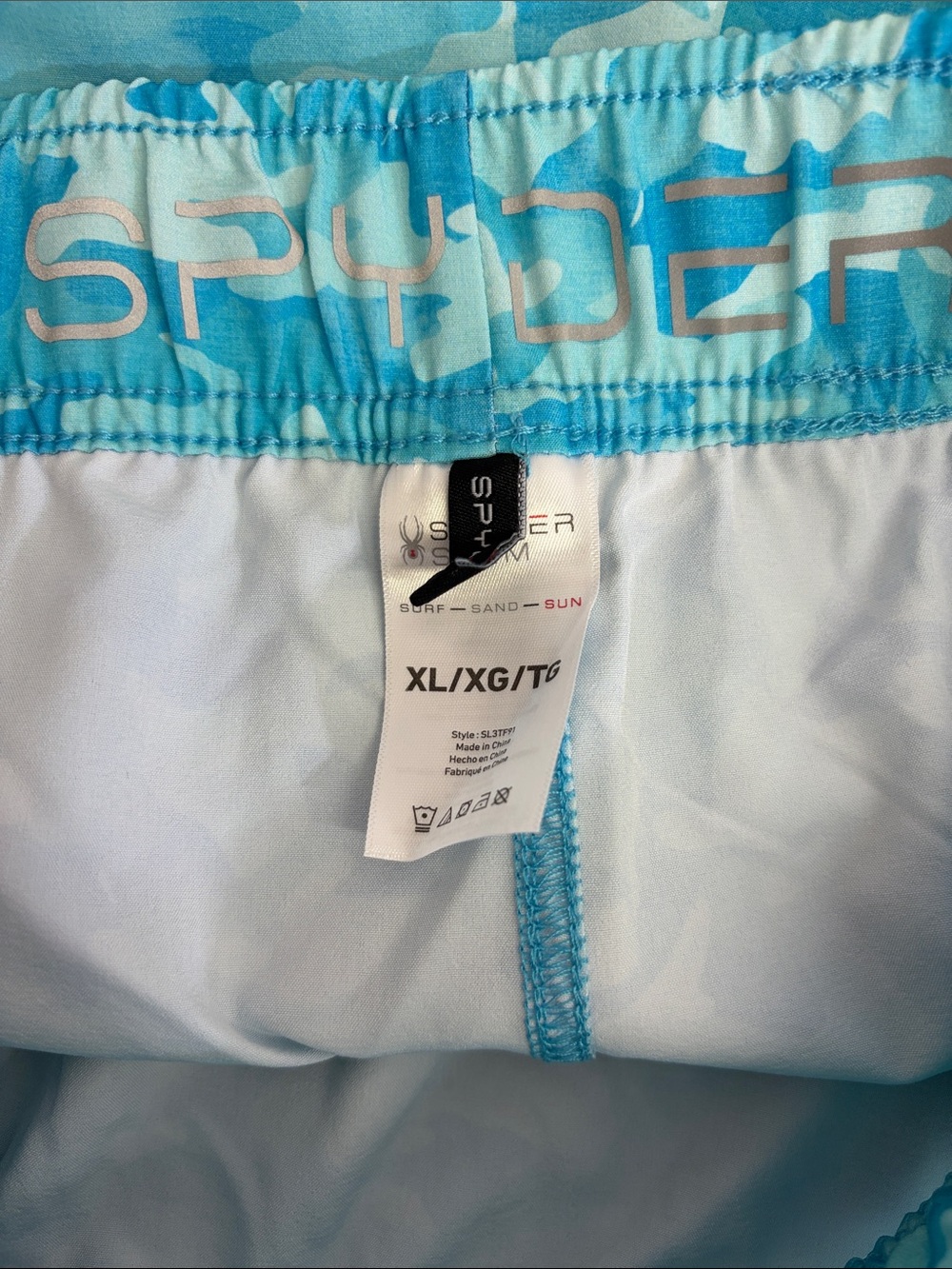 Spyder Women's Blue Camo Athletic Shorts - Picture 4 of 5